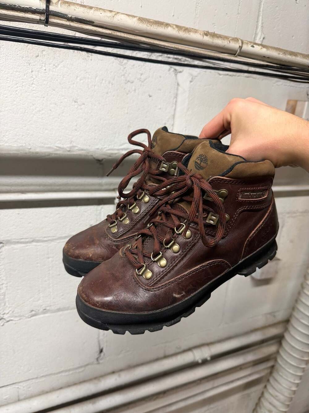 Timberland Euro Hiker Size 9M Brown Leather Boots